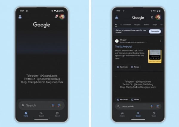 Google снова хочет переместить поисковую строку в Android к нижней части экрана